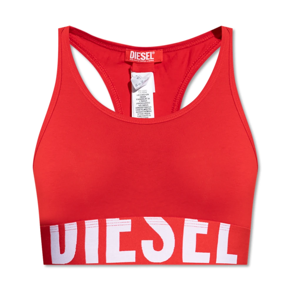 Diesel Bra Ufsb-Cotton-Race-Bralette Red Dames