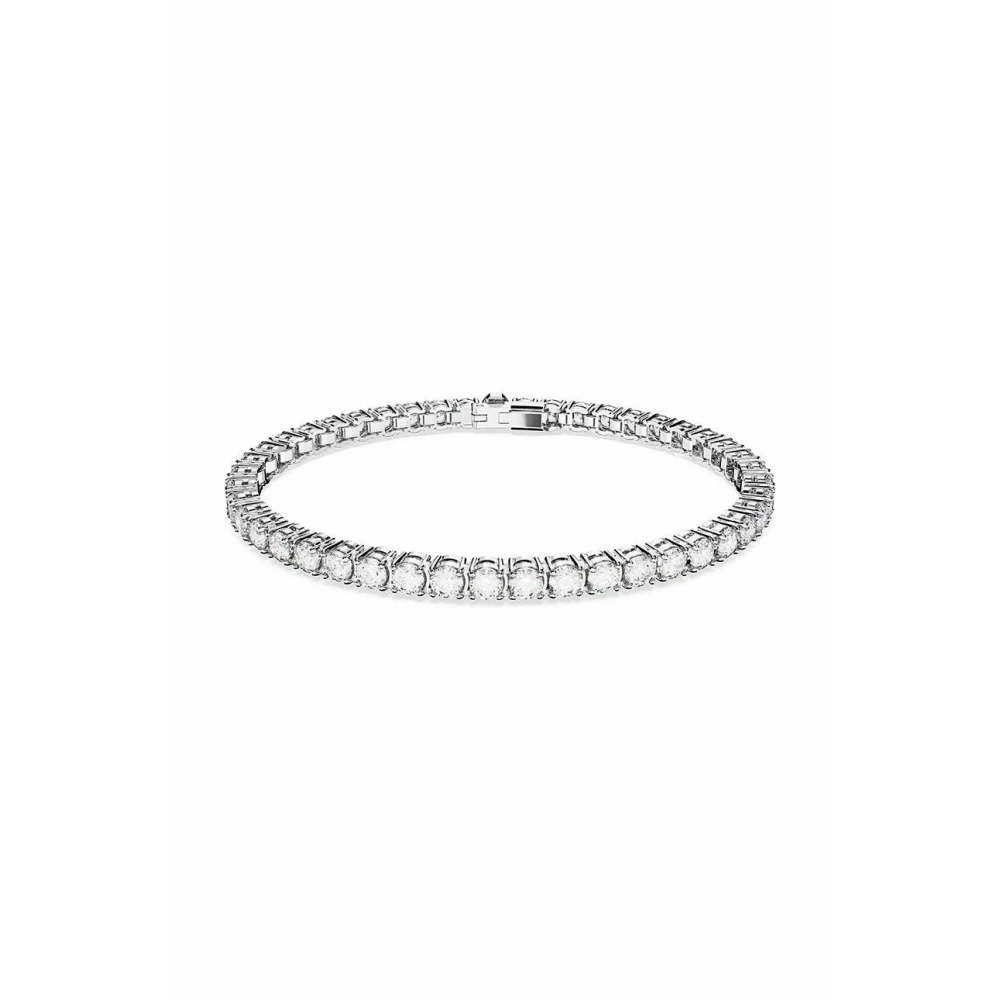 Swarovski Donna Bianco Matrix Tennis Bracelet With Round Cut Plated - Immagine 3