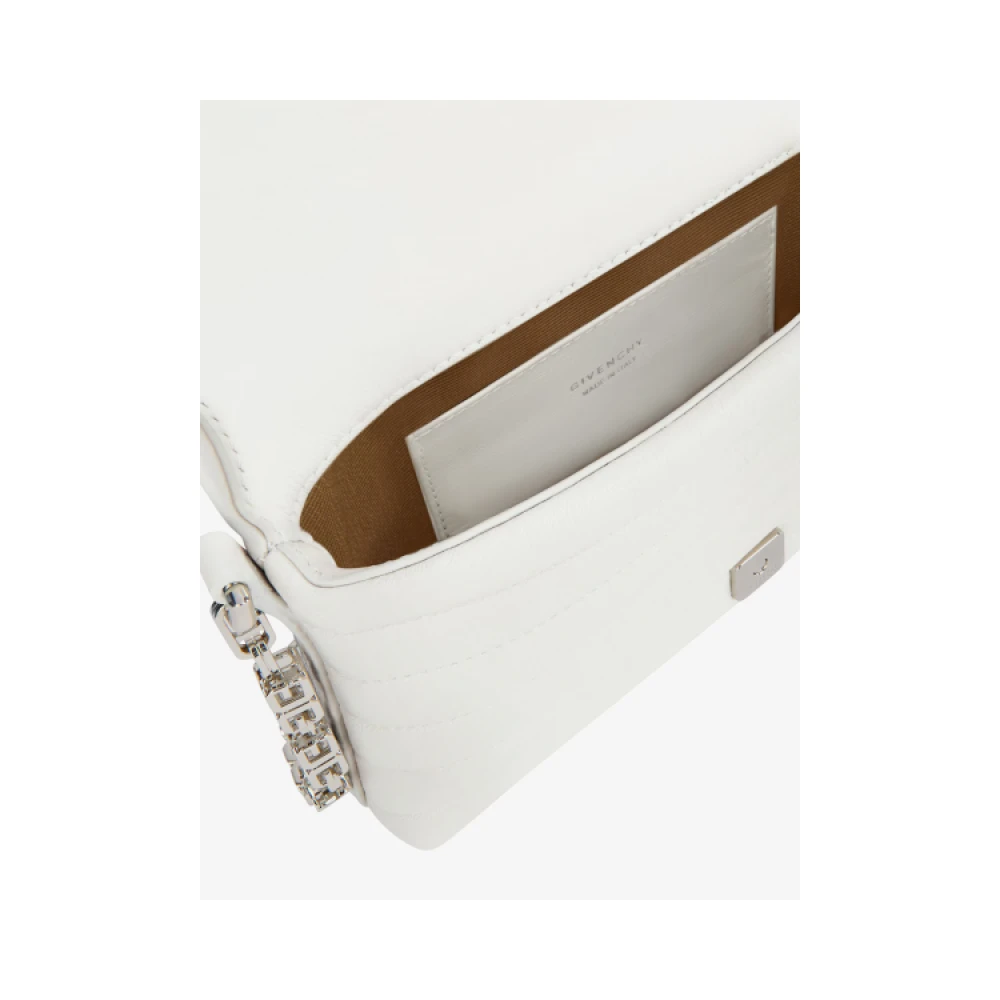 Givenchy Zachte Micro Schoudertas met G Cube Ketting White Dames