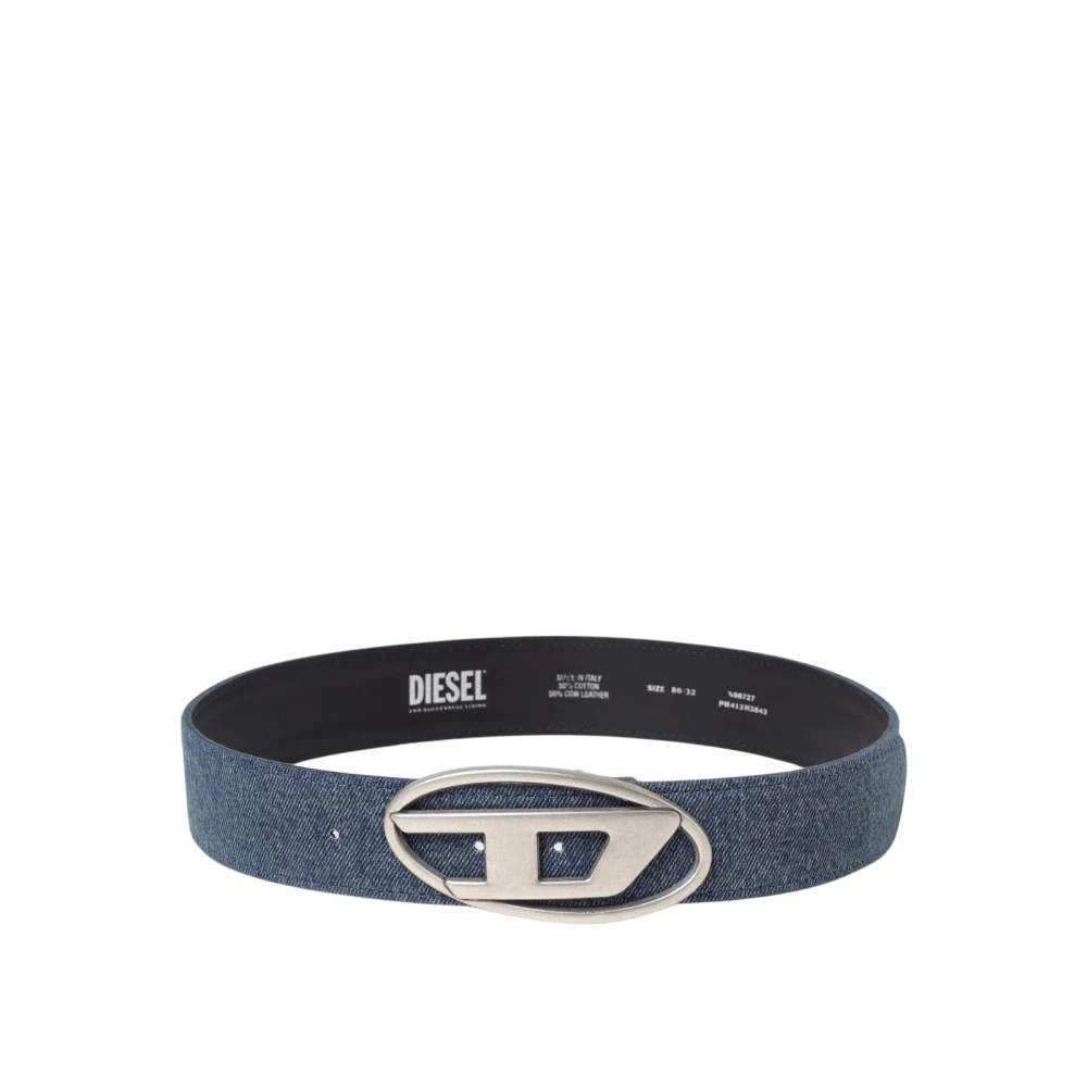 Diesel Women's Blue Denim Metal Buckle Belt - 85 Cm - Accessories