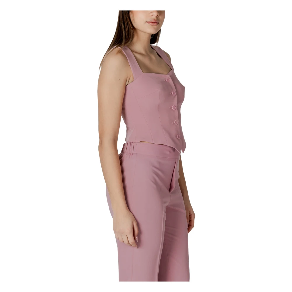 Liu Jo Roze V-hals Mouwloos Gilet Pink Dames