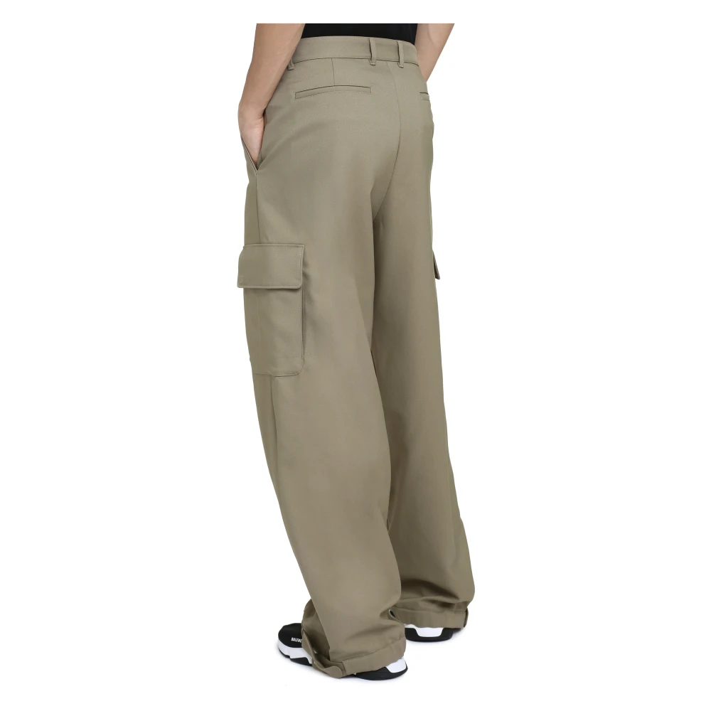 Off White Cargo Broek van Technische Stof Beige Dames