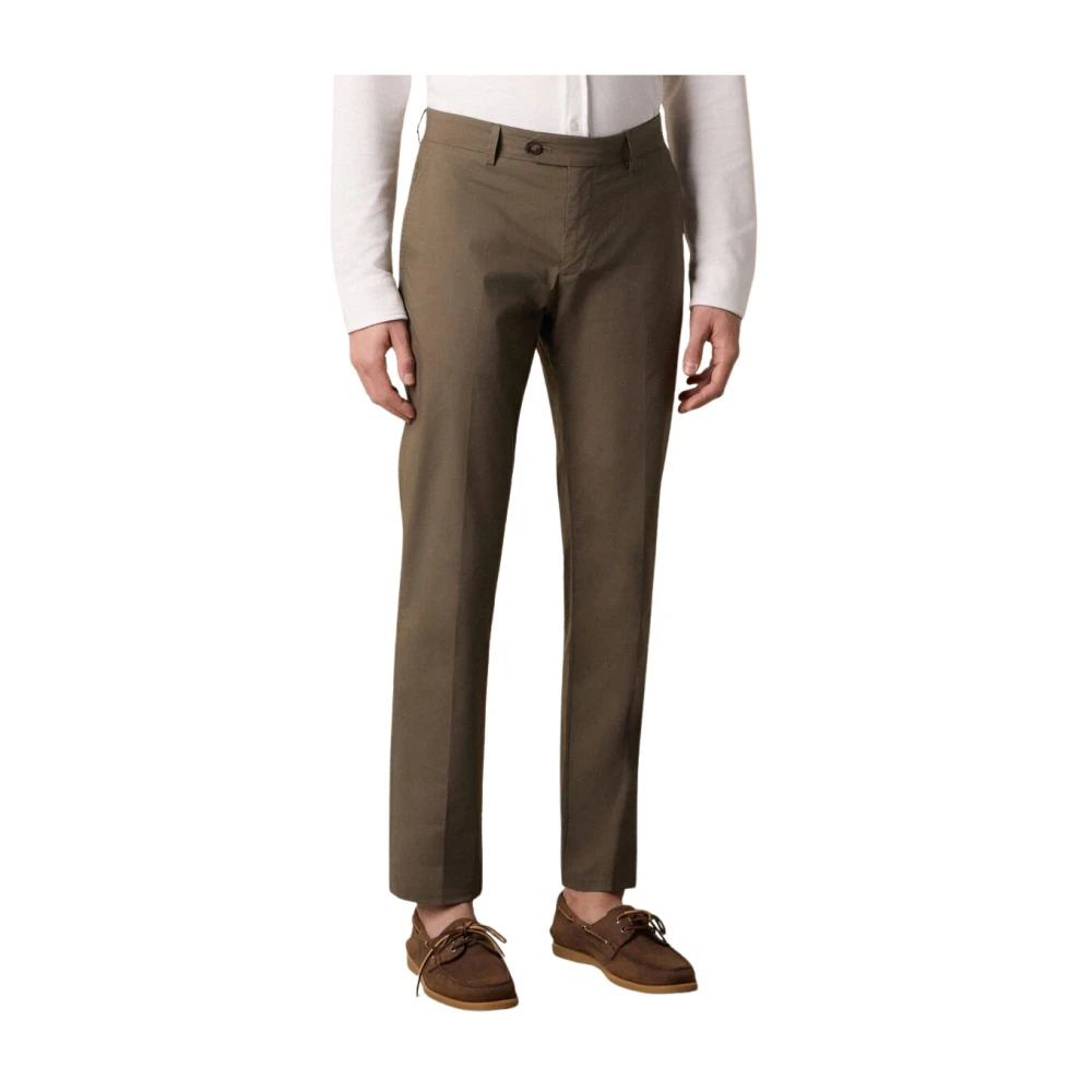 Brooks Brothers Uomo Verde - Chino In Popeline Di Cotone Stretch - Trousers - W33