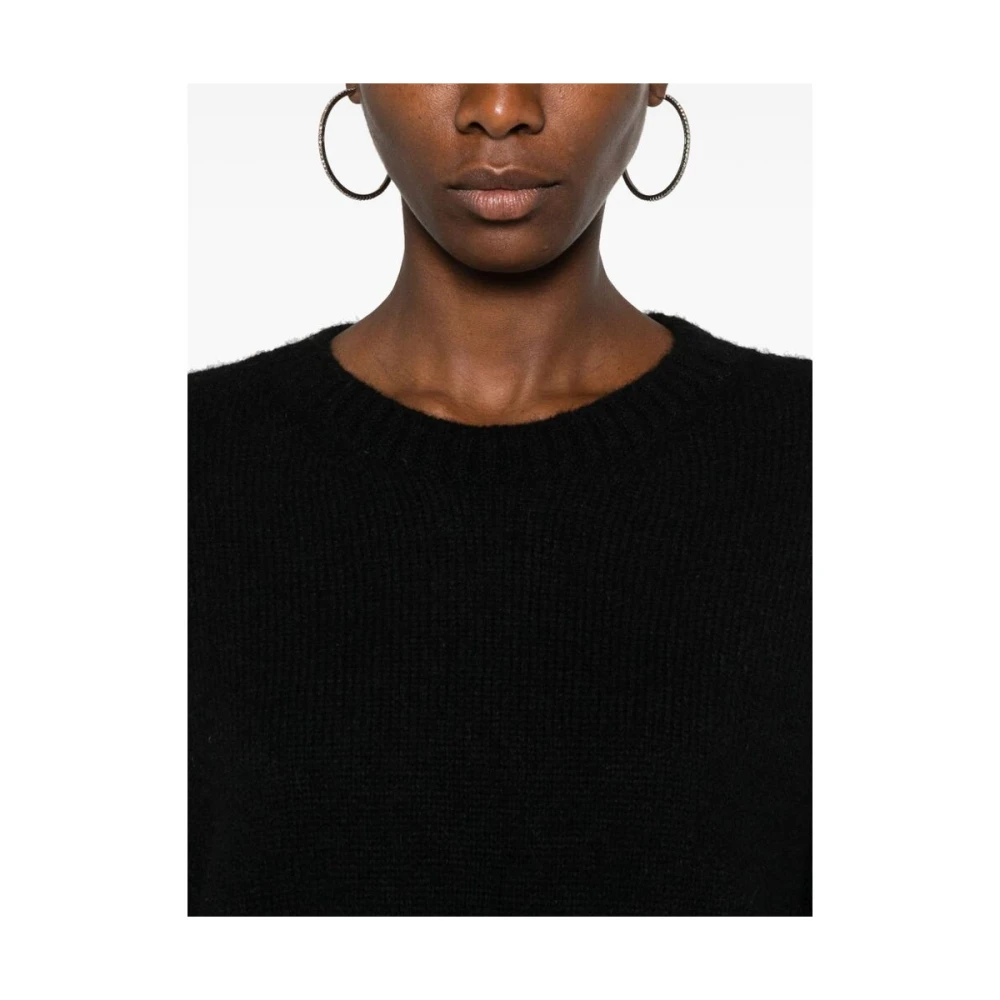 Herno Zwarte Alpaca Wolmix Gebreide Trui Black Dames
