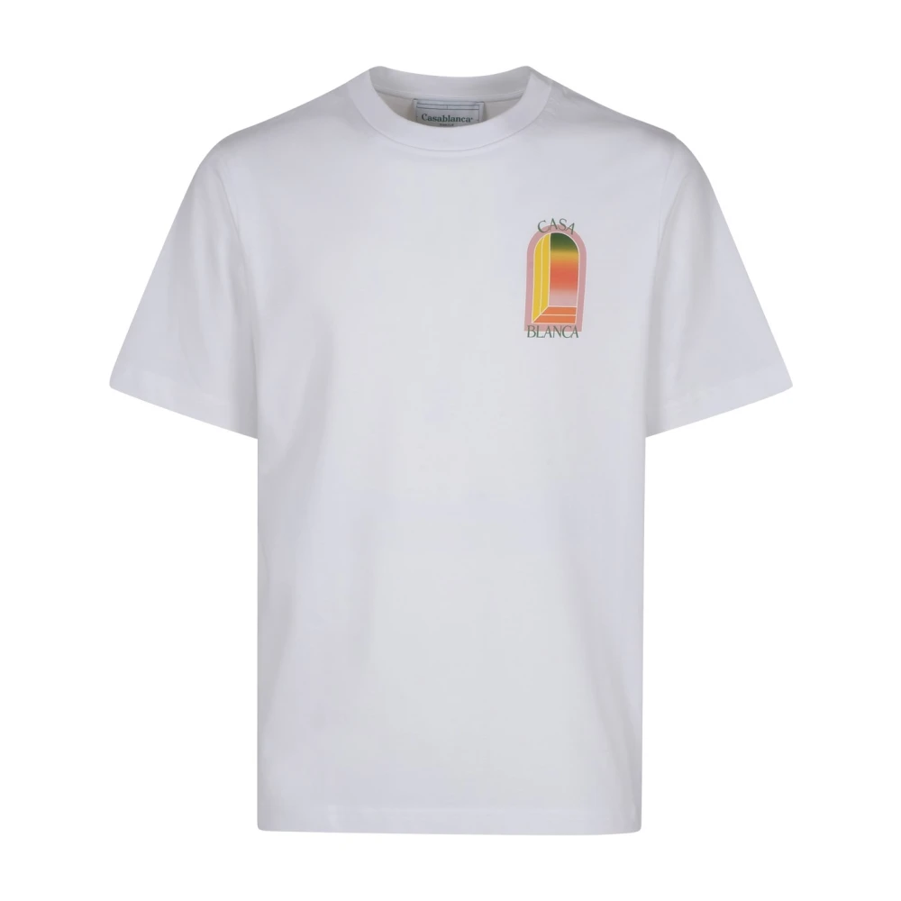 Casablanca Gradient Arch Logo Bedrukt T-Shirt White Heren