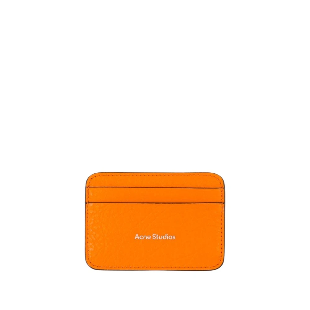 Acne Studios Oranje Leren Kaarthouder Orange Dames