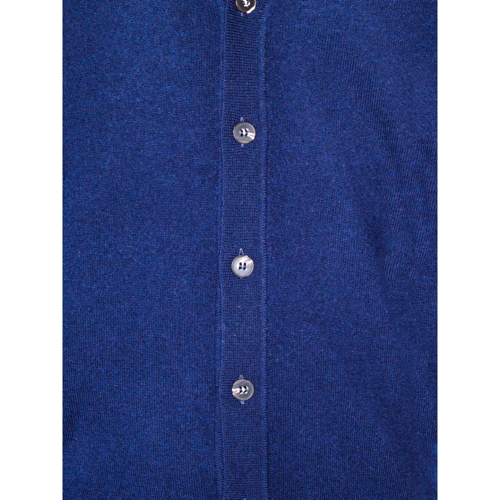Kangra Blauw Wol Kasjmier Blend Vest Blue Heren