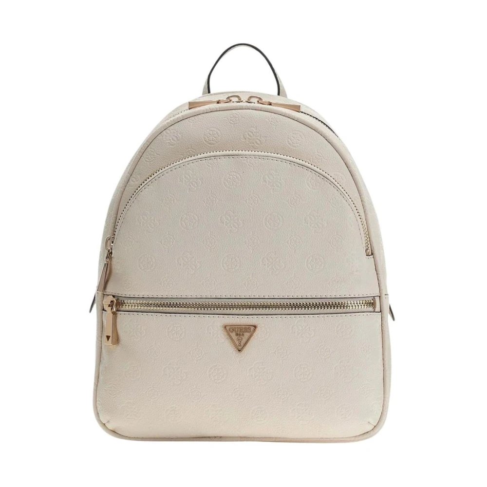 Guess Women's Beige Backpacks, One Size, Rucksack With Zip And Multiple Pockets