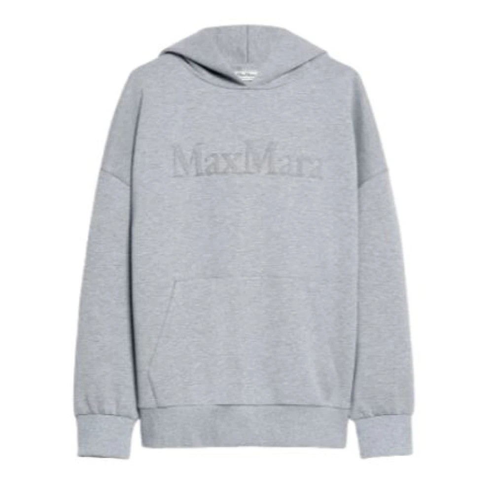 Max Mara Grijze Gehaakte Hoodie Trui Oversized Gray Dames