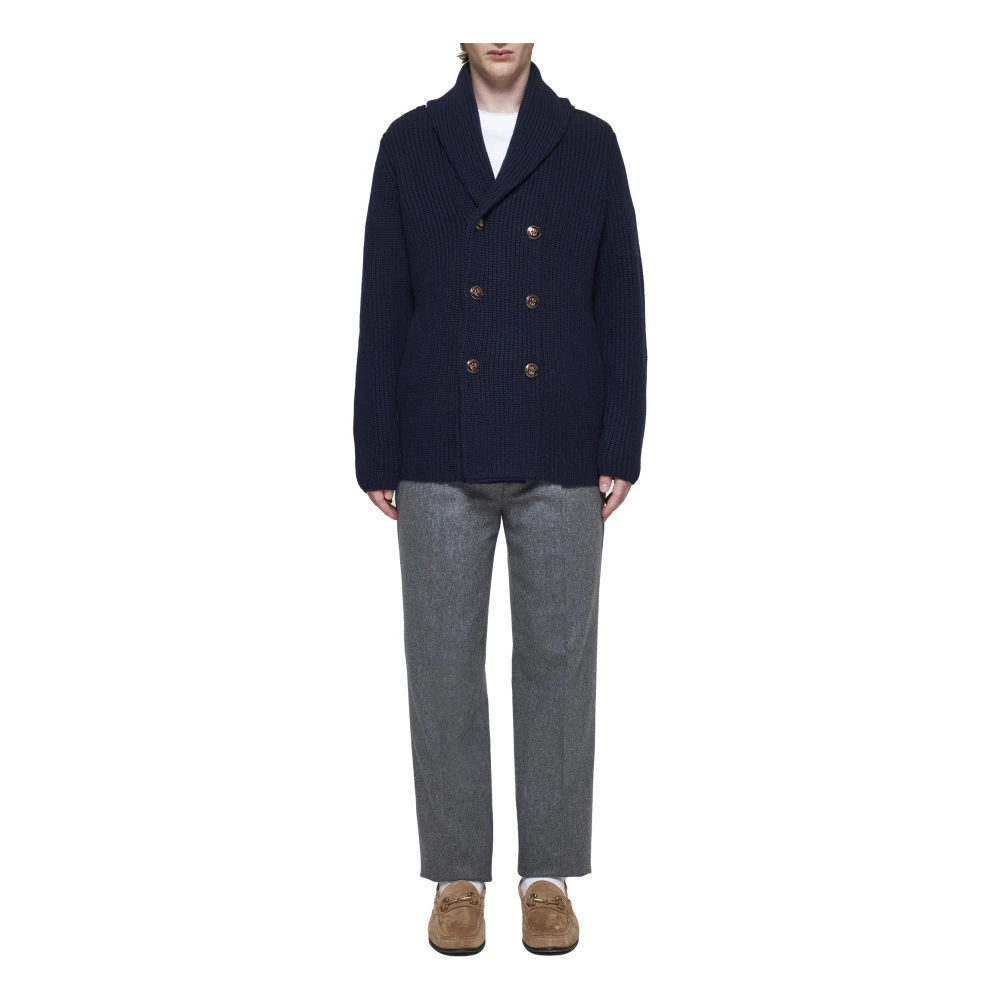 BRUNELLO CUCINELLI Navy Blue Blazer Cardigan Sweater Blue Heren