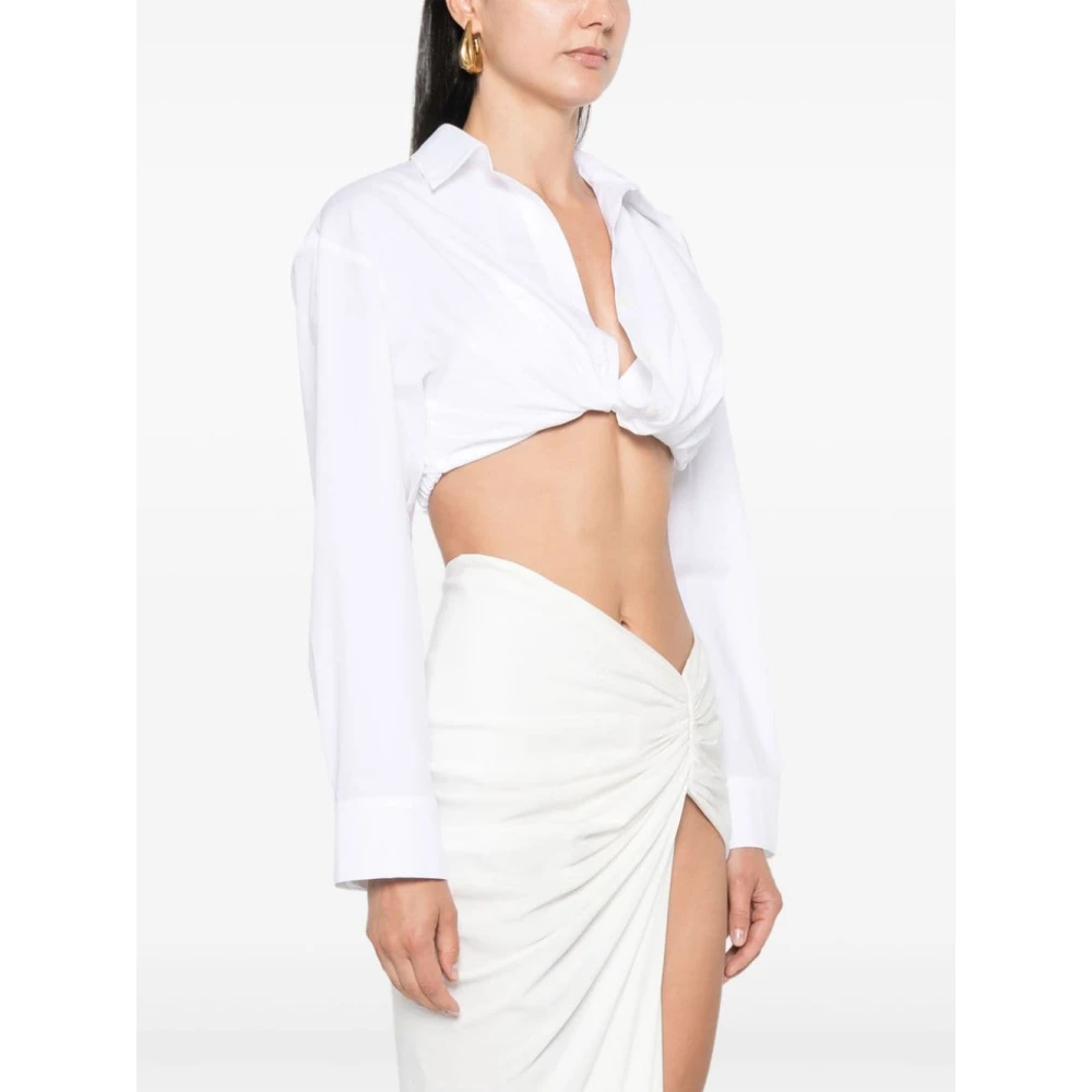 Jacquemus Witte Cut-Out Overhemd White Dames