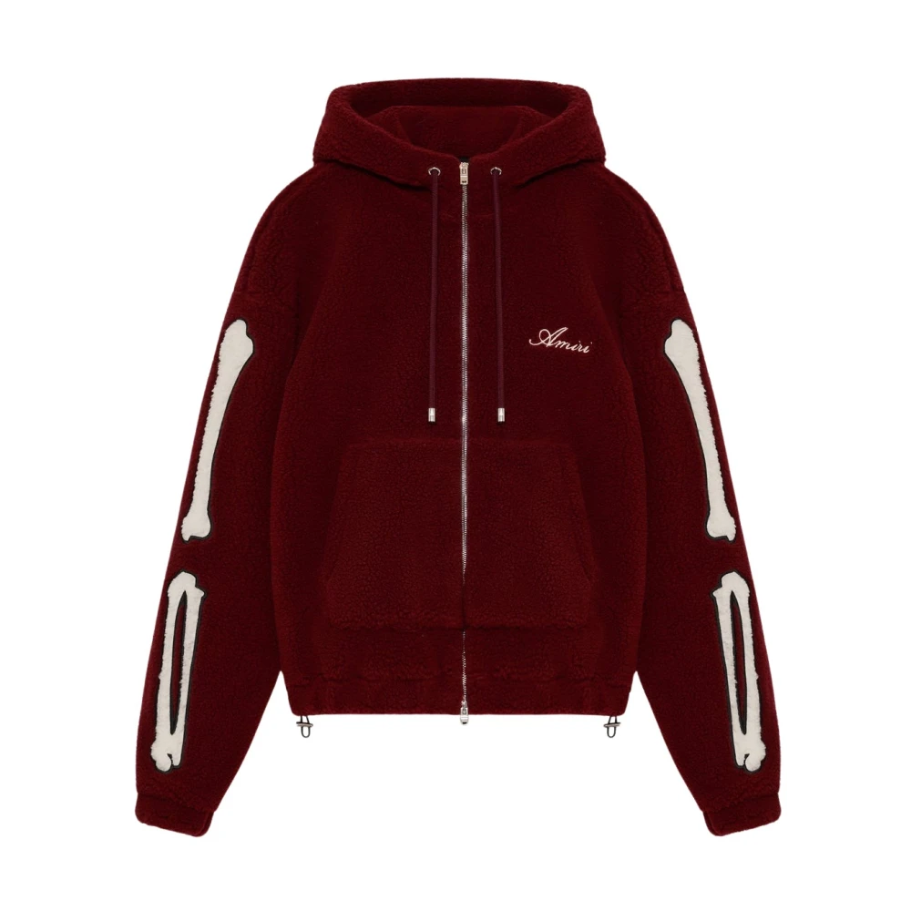 Amiri Hombre Rojo - Bones Fleece Zip Hoodie - Sweatshirts & Hoodies - S