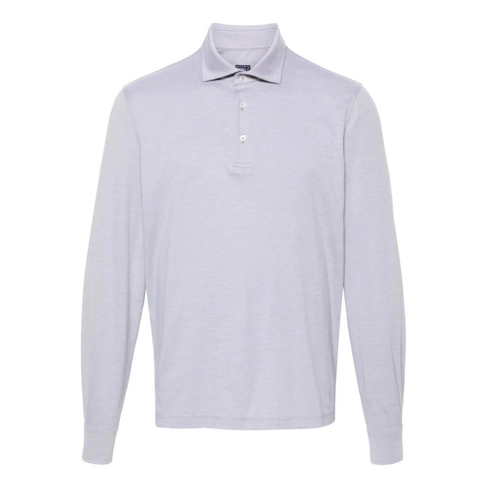 Fedeli Grijze Polo Shirt met Knoopsluiting Gray Heren