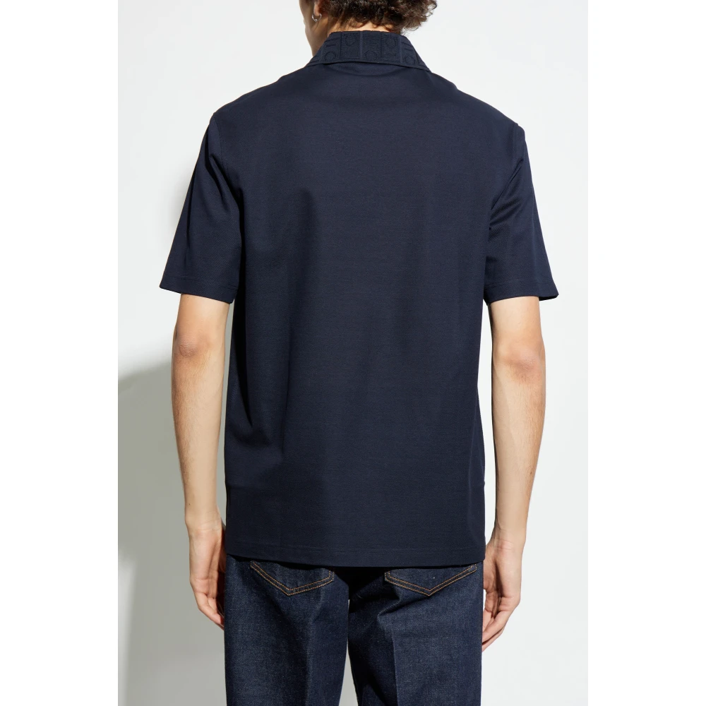 Salvatore Ferragamo Polo met logo Blue Heren
