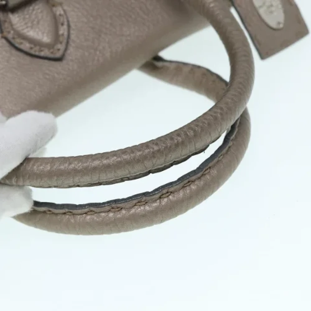 Fendi Vintage Pre-owned Leather handbags Gray Dames