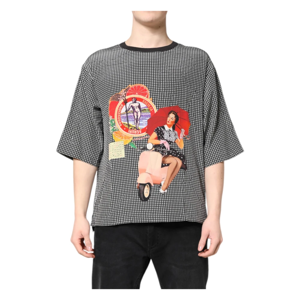Dolce & Gabbana Men's Graphic Print Silk T-Shirt