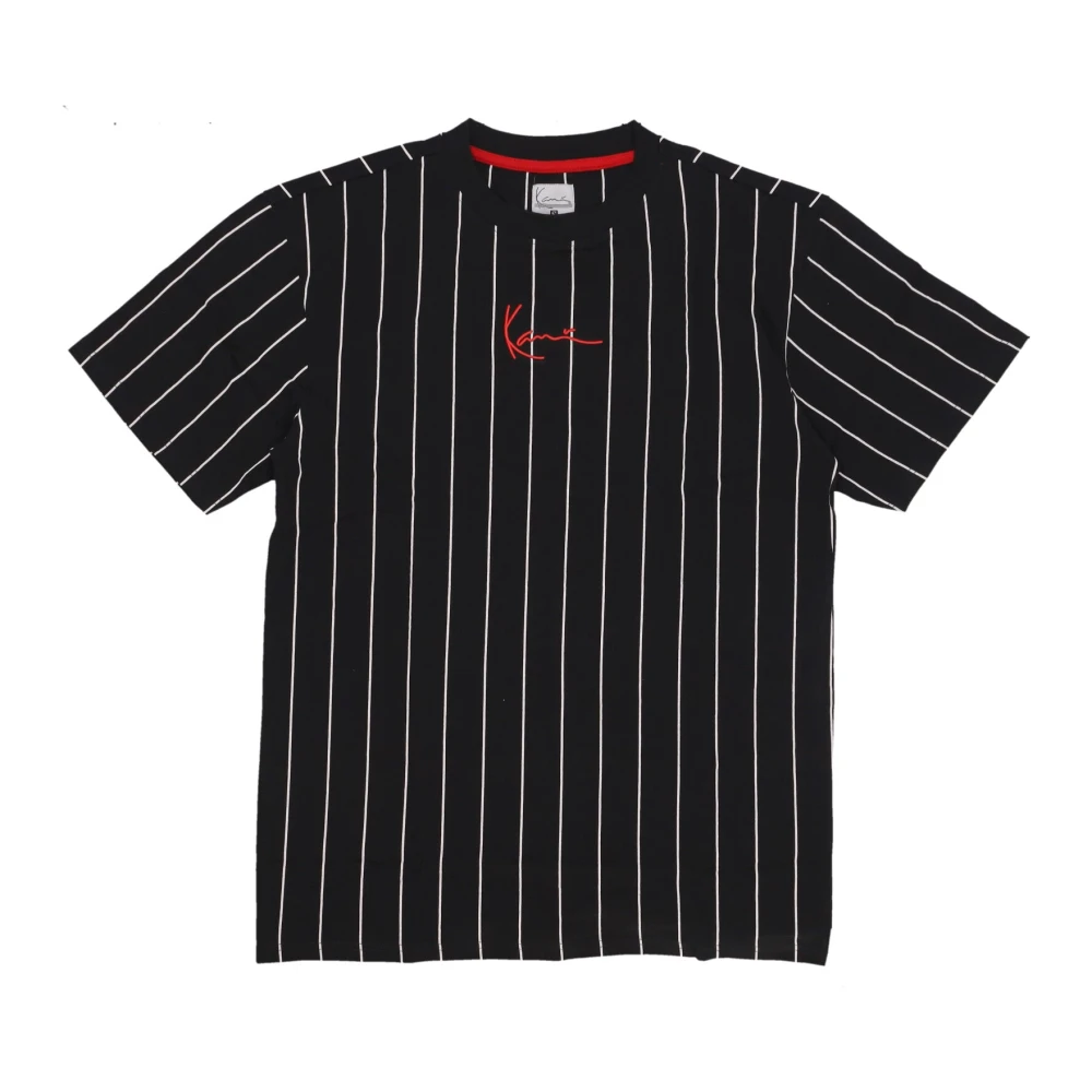 Karl Kani Gestreept Crew Neck T-shirt Black Heren
