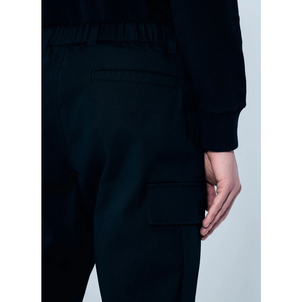 Moncler Katoenen Twill Cargo Broek Black Heren