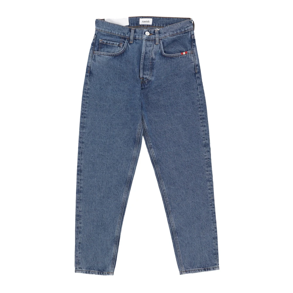 Amish Stone Wash Slim Fit Denim Jeans Blue Heren