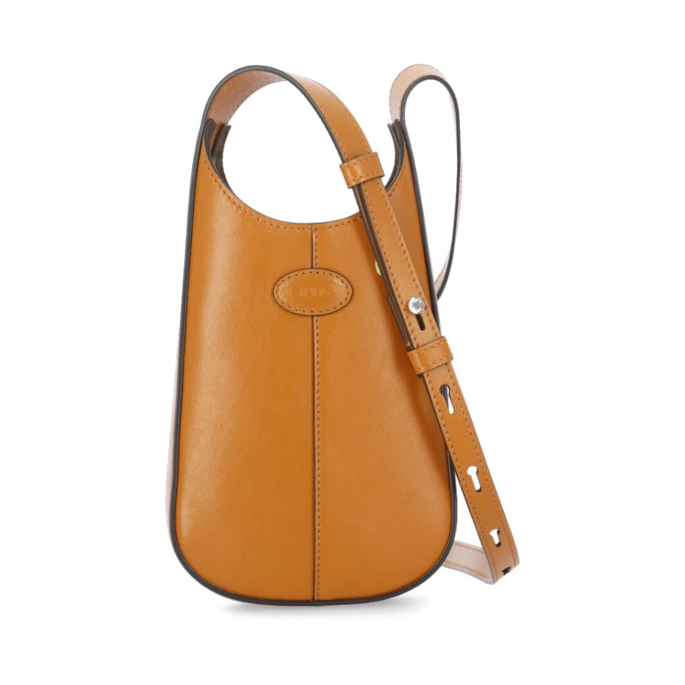 TOD'S Oranje Leren Tas met Verstelbare Band Orange Dames