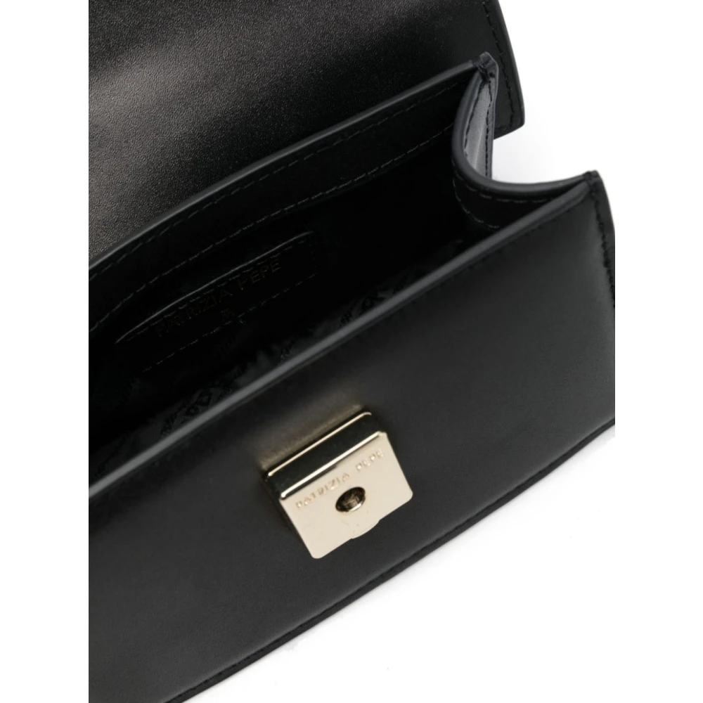 PATRIZIA PEPE Zwarte leren tas met Fly Motif Black Dames
