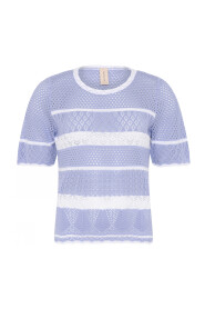 Skovhuus Two Coloured Openwork T-Shirt Toppe & T-Shirts