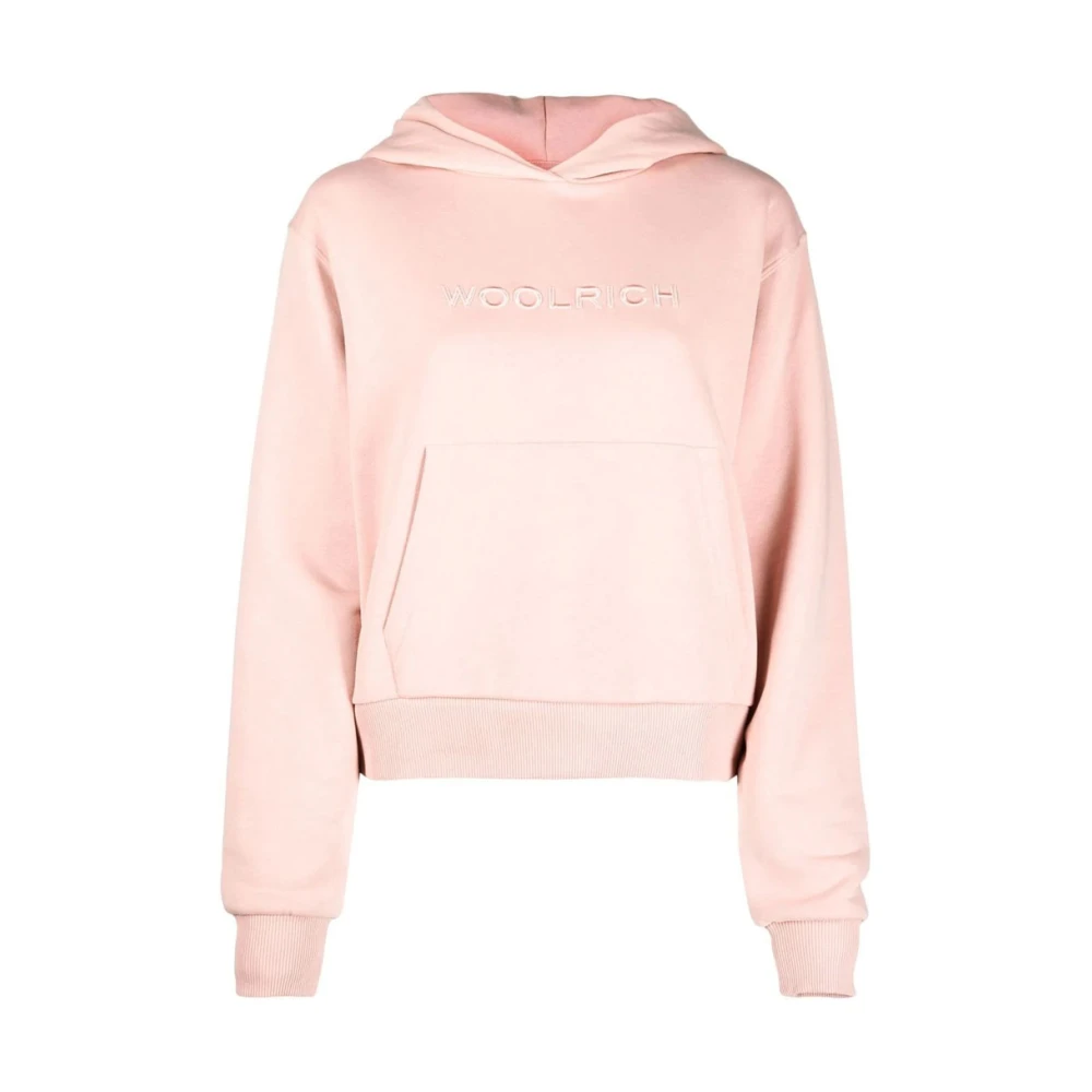 Woolrich Sweatshirt voor dames met verstelbare capuchon en elastische boorden Pink Dames