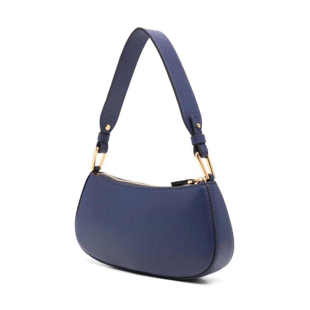 Coccinelle Navy Blauw Leren Schoudertas Blue Dames