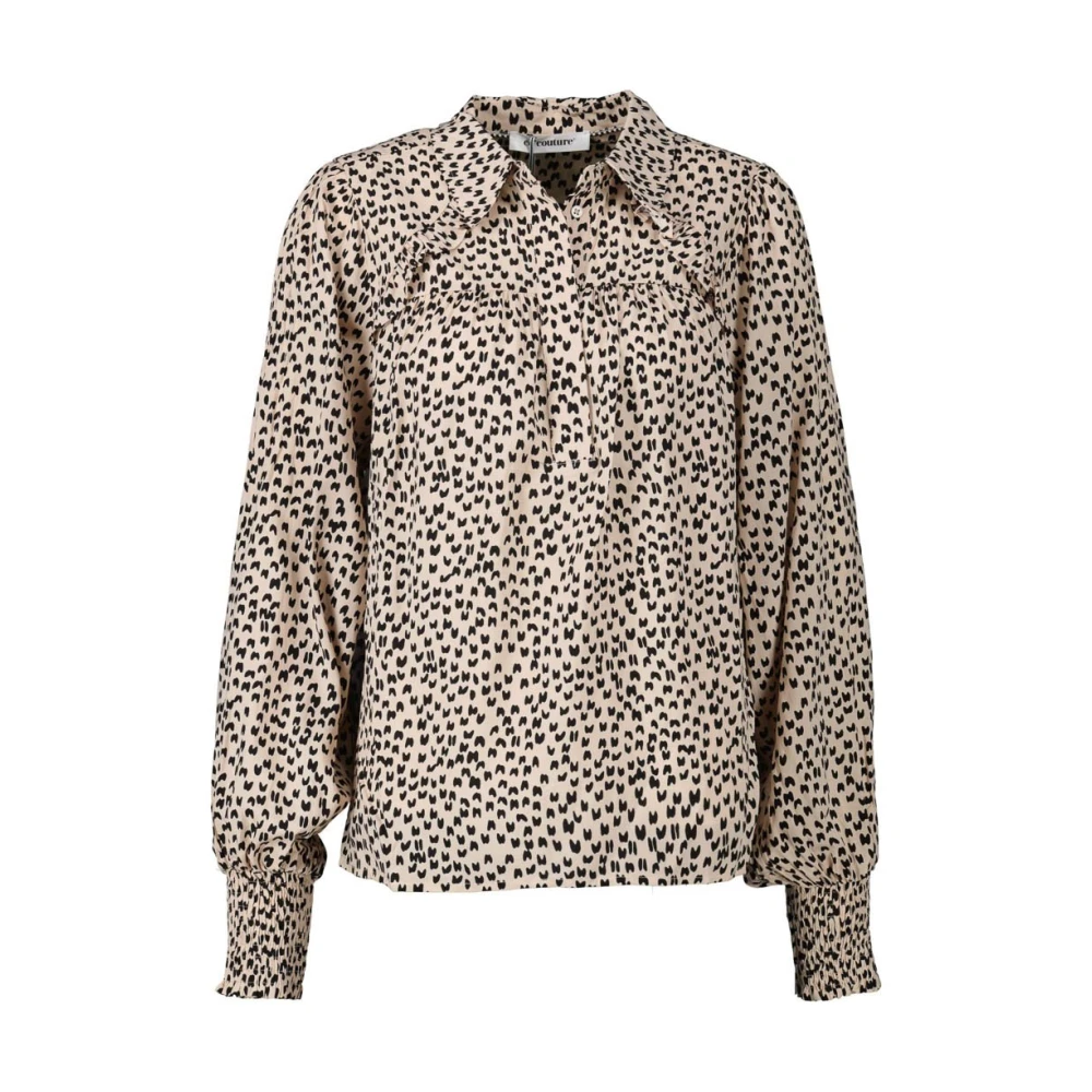 Co'Couture Blouse met Butterdotcc Print Beige Dames