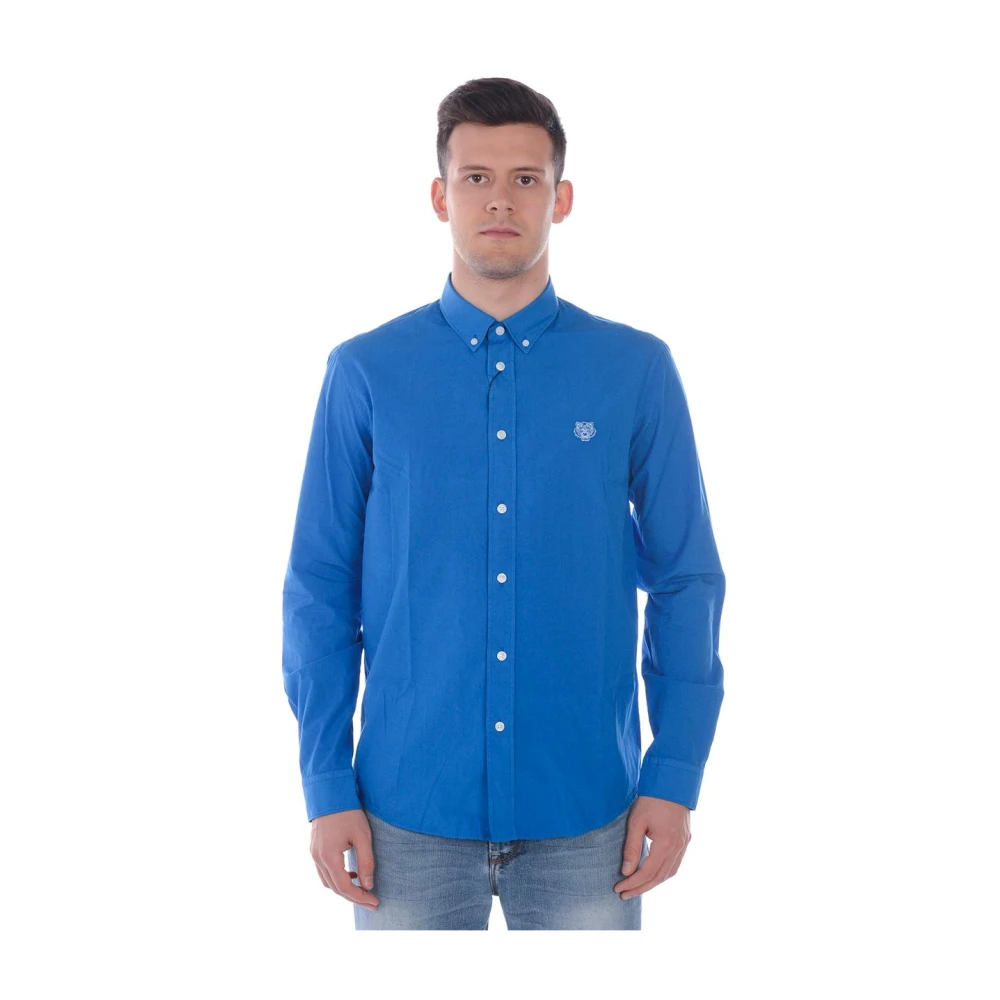 Kenzo Casual Katoenen Overhemd voor Mannen Blue Heren