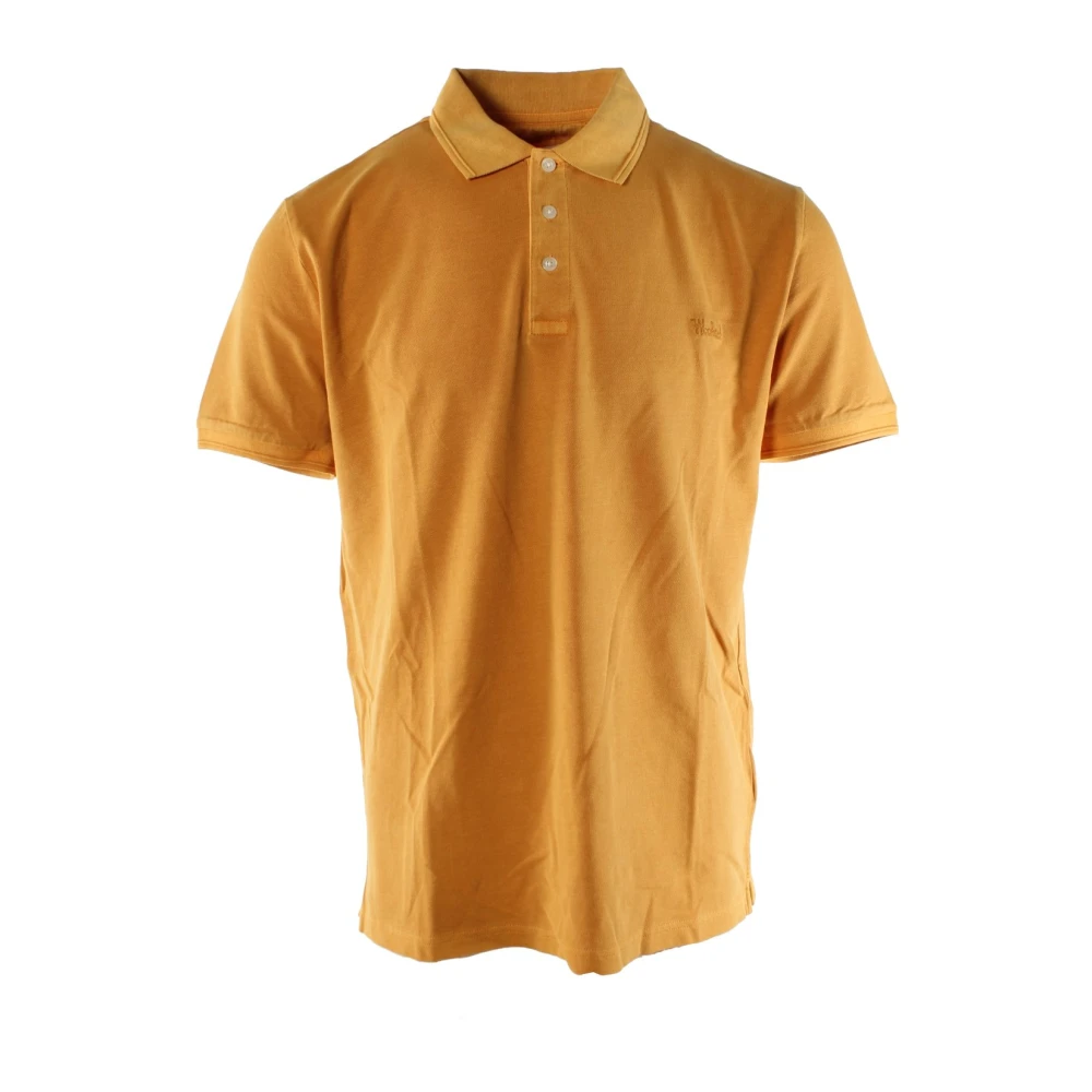 Woolrich Gele Polo Shirt Katoen Elastaan Yellow Heren