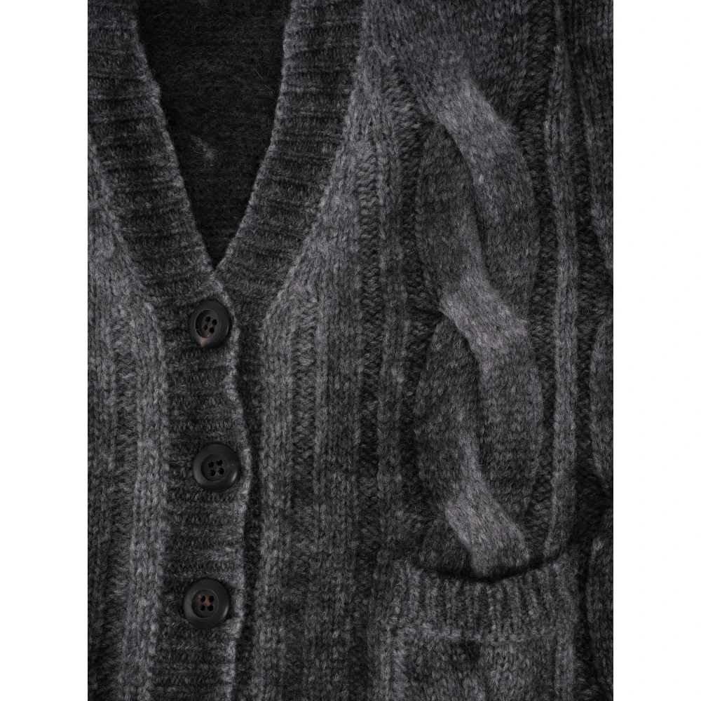 Roberto Collina Kabelgebreide Vest Black Heren