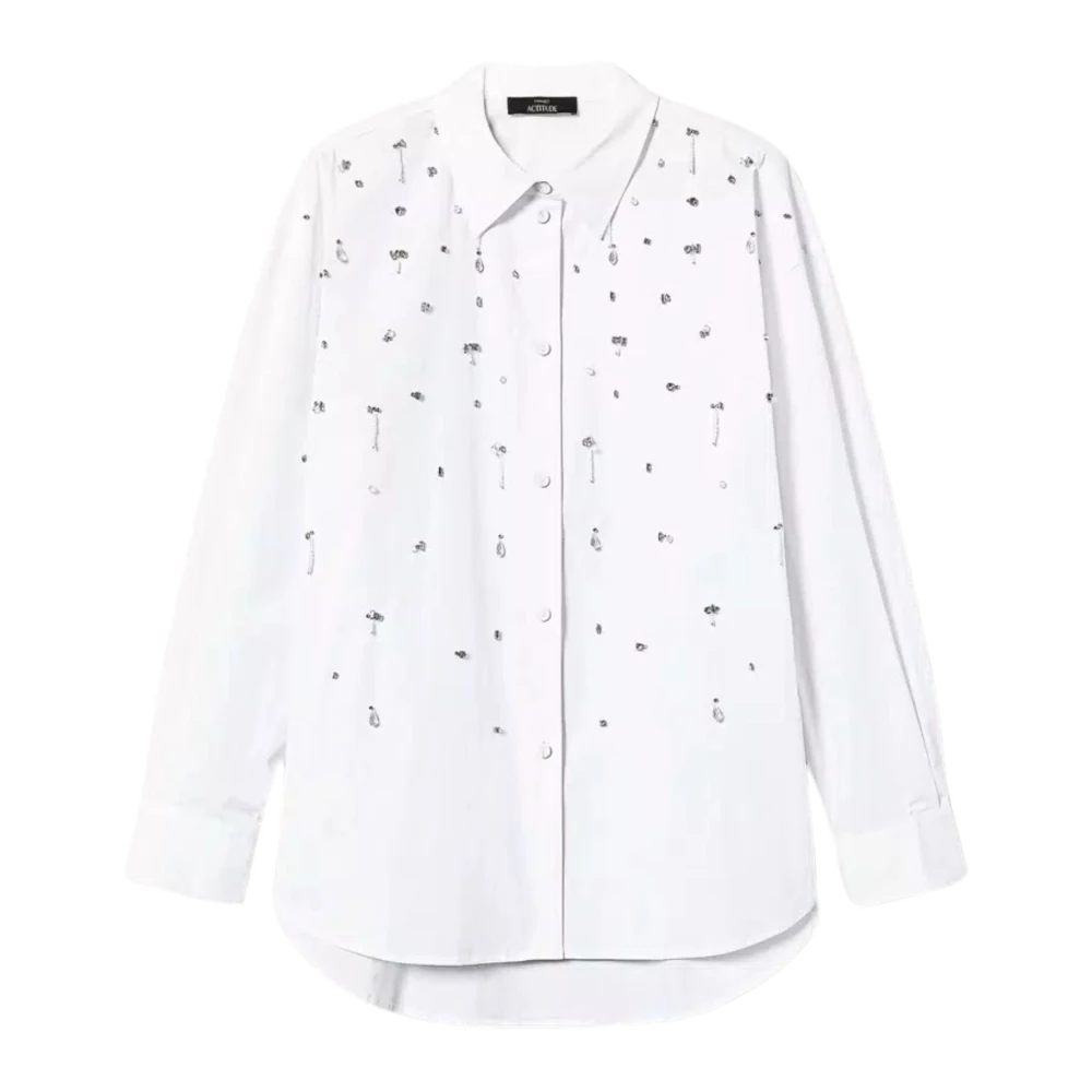 Twinset Witte Shirt Actitude Collectie Geborduurd White Dames