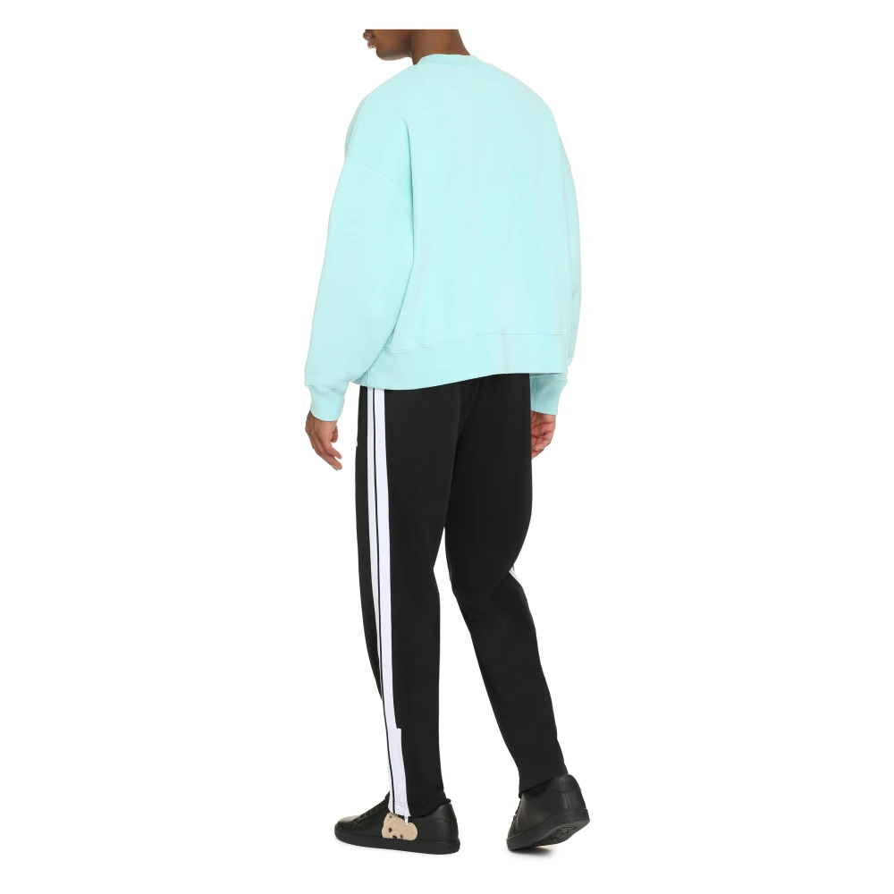 Palm Angels Geborduurde haaiensweatshirt Blue Heren