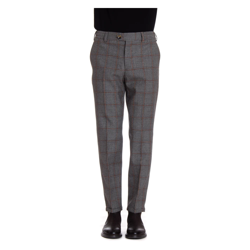 PT Torino Elegant Wool Chinos Gray Heren