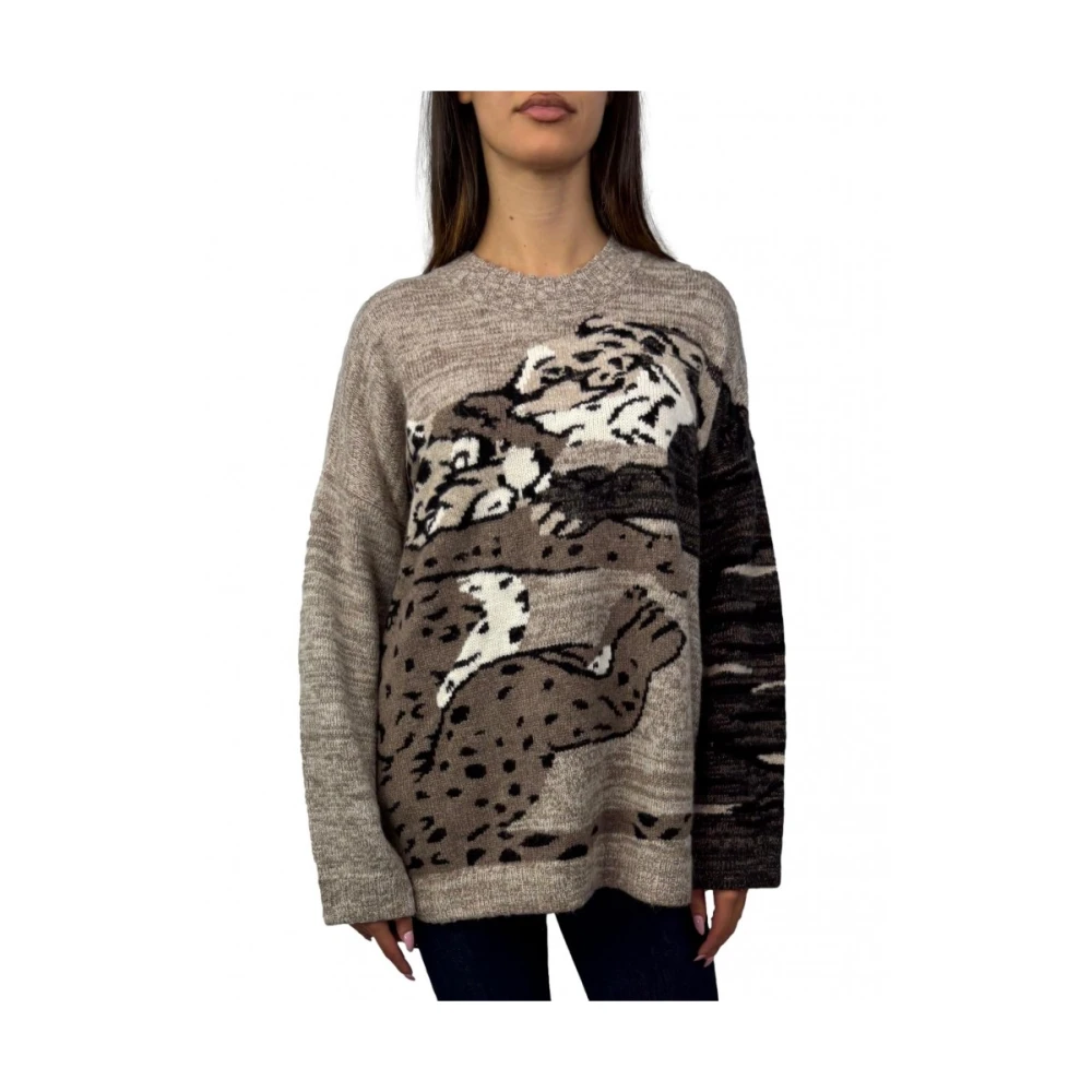 P.a.r.o.s.h. Stijlvolle Gebreide Top Gray Dames