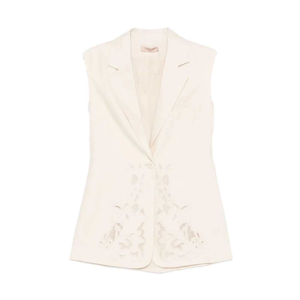 Twinset White Vests - Female - Waistcoats - L - Jackets