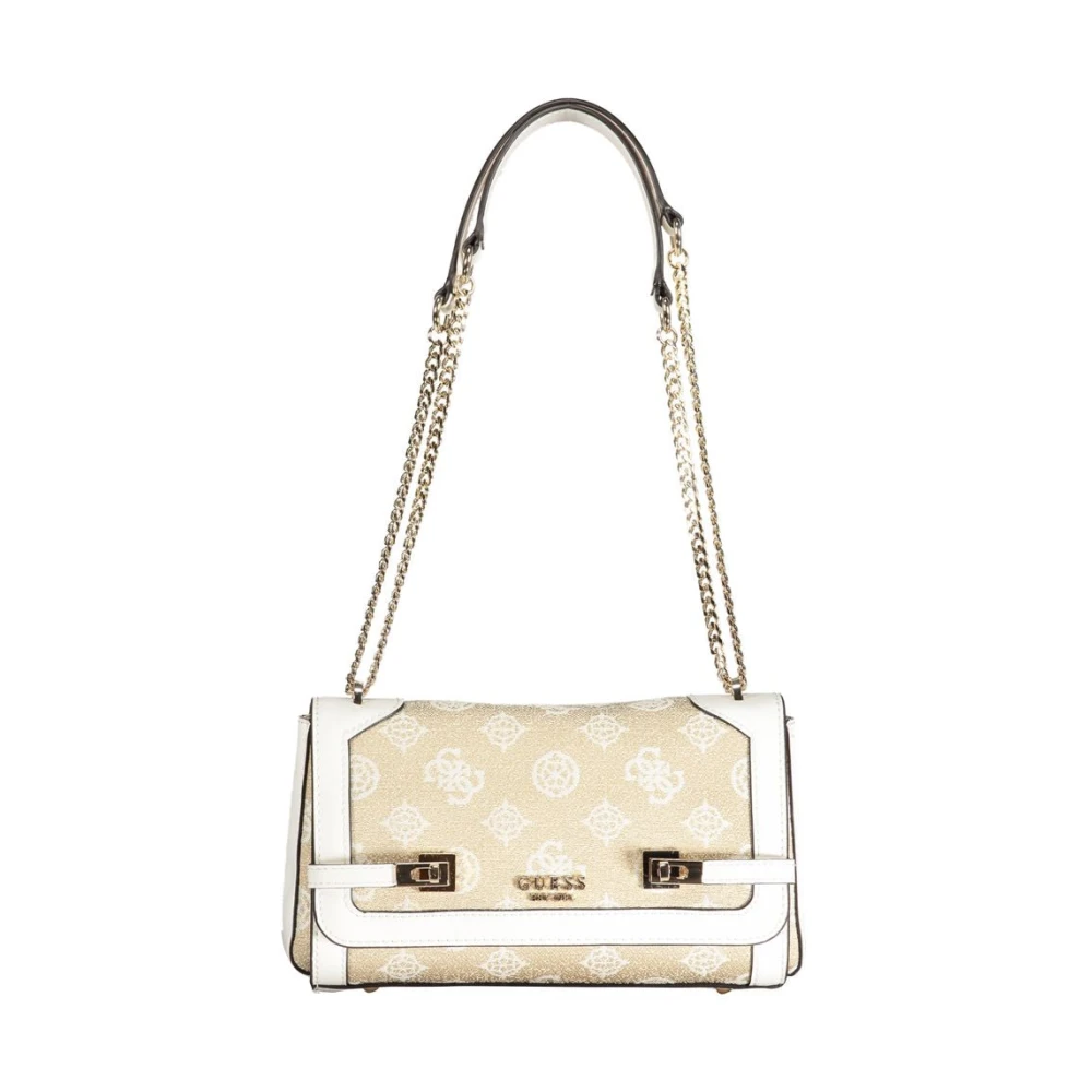 Guess Witte Katoenen Handtas met Schouderkettingen White Dames