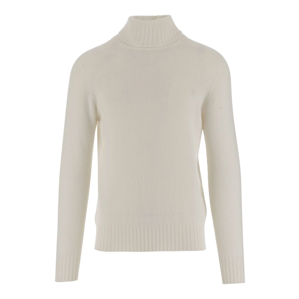 Malo Luxe Cashmere Coltrui Sweater White Heren