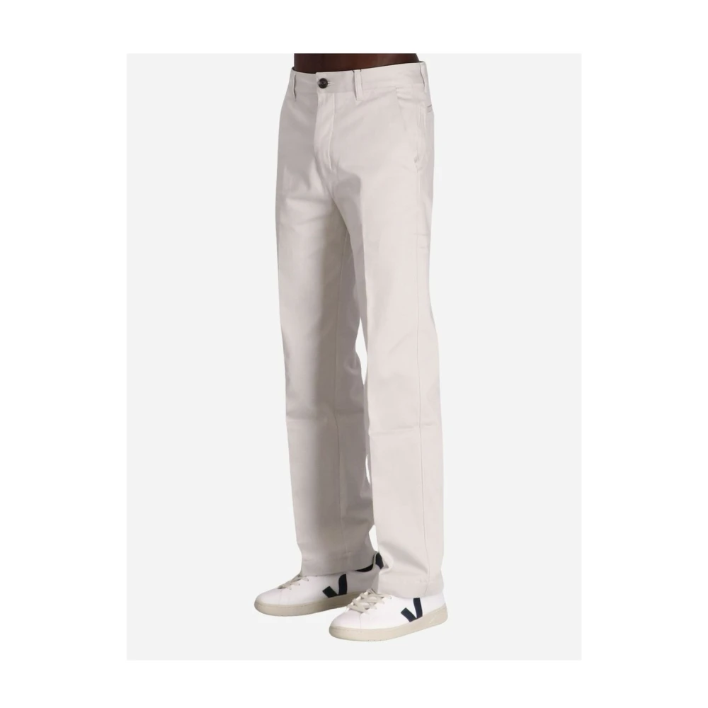 Ami Paris Getailleerde Straight Leg Broek White Heren