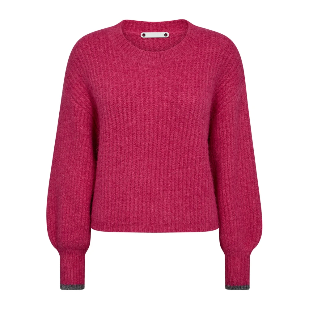 Co'Couture Roze Gebreide Trui met Pofmouwen Pink Dames