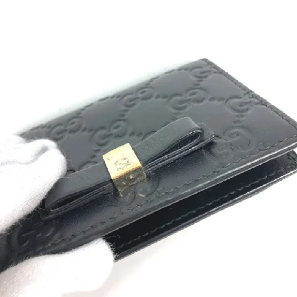 Gucci Vintage Pre-owned Leather wallets Black Dames