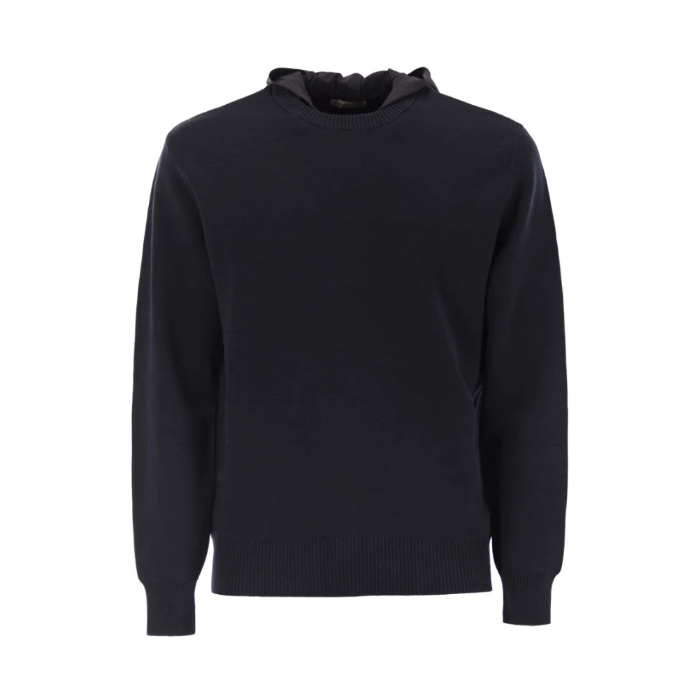 Herno Mannelijk Blauw Hoodies & Sweatvesten Heren, 2XL, Katoen, Gebreide Hoodie