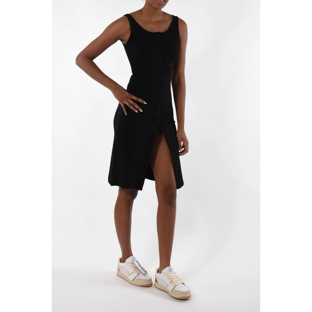 Hinnominate Mini jurk met geribbelde halslijn Black Dames