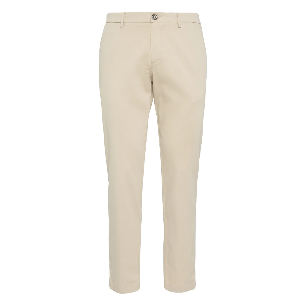 Boggi Milano Mannelijk Beige Broeken Heren, W33, Katoen, Stretch Katoen/Tencel Broek