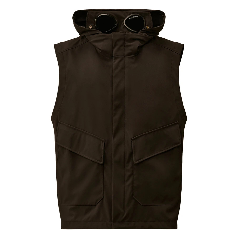 C.p. Company Men's Black Waistcoats, Xl, Shell-R Goggle Gilet