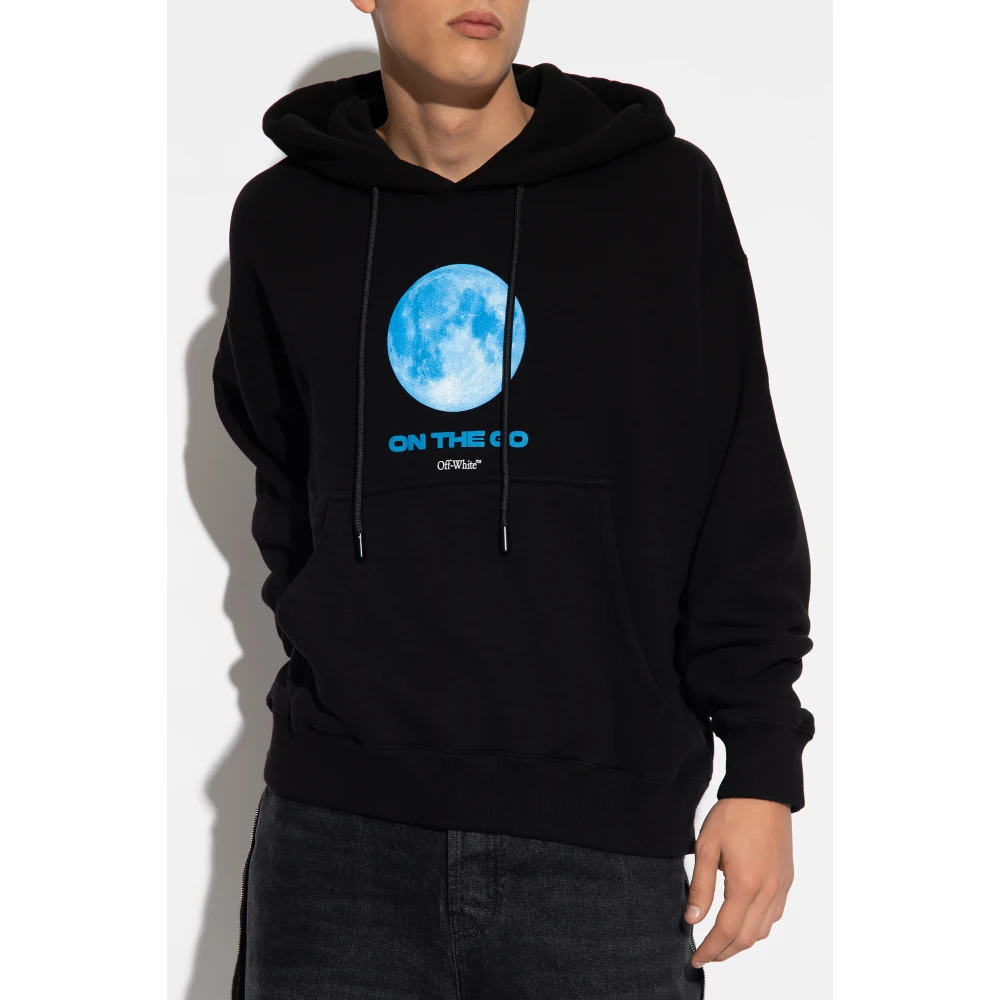 Off White Hoodie met logo Black Heren