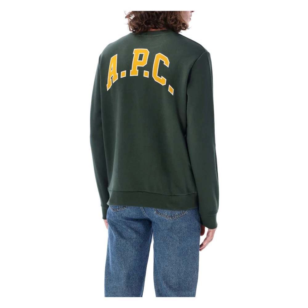 A.p.c. Khaki Gebreide Kleding Universiteit Fleece Aw24 Green Heren