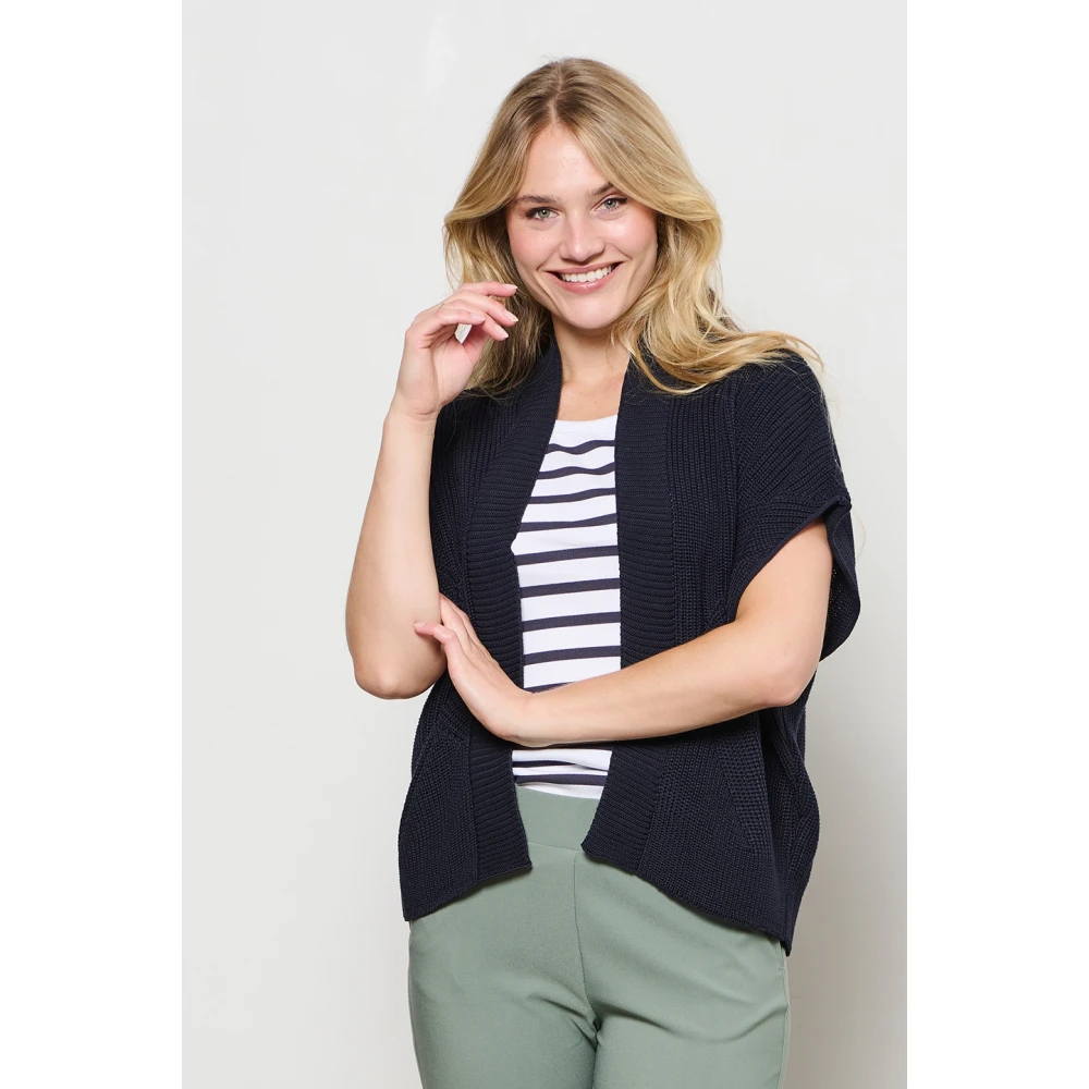 &Co Woman Trui met kabelbreipatroon Blue Dames