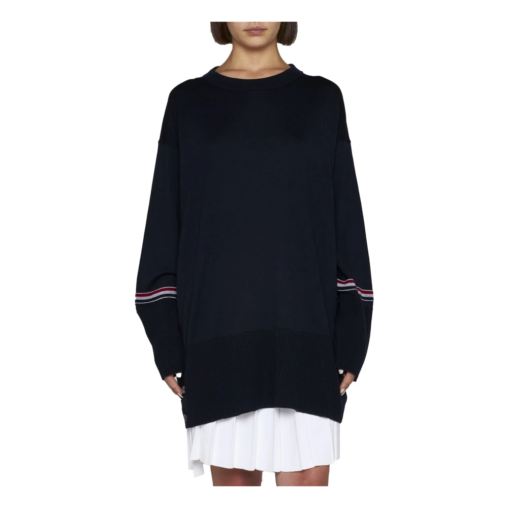 Thom Browne Blauwe Crewneck Sweater Blue Dames